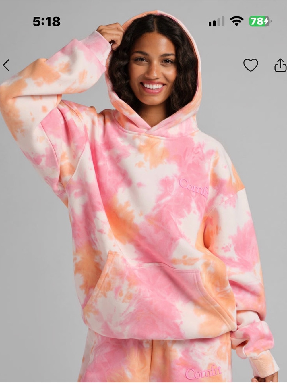 Confident Tie-Dye Pink & Orange Hoodie